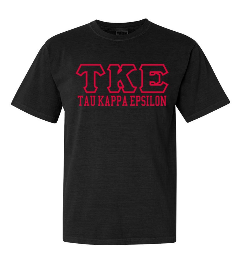 Tau Kappa Epsilon Greek Outline Comfort Colors Heavyweight T-Shirt SALE ...