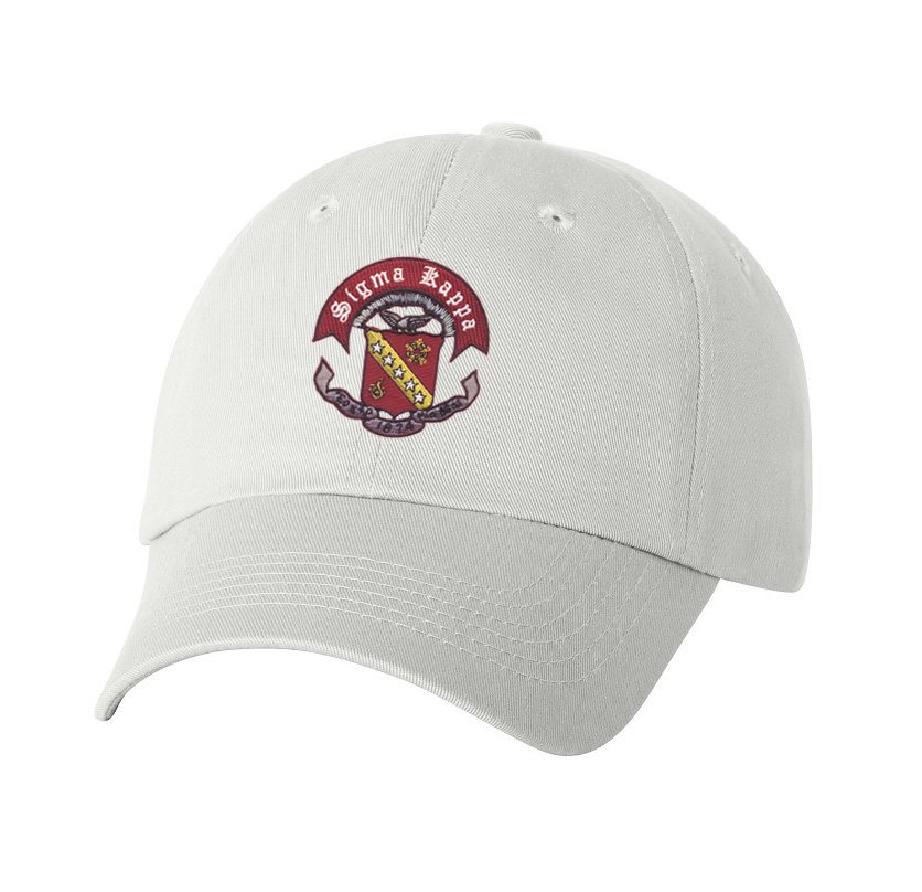 DISCOUNT-Sigma Kappa Crest - Shield Hat SALE $21.95. - Greek Gear®