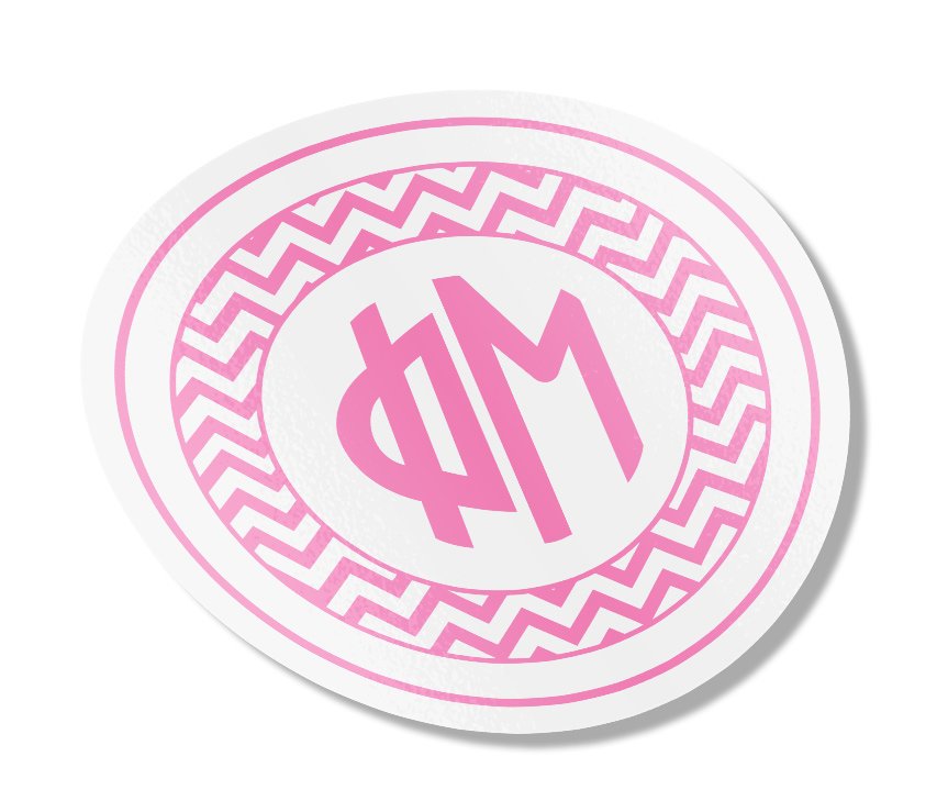 Phi Mu Sorority Monogram Bumper Sticker SALE $3.95. - Greek Gear®