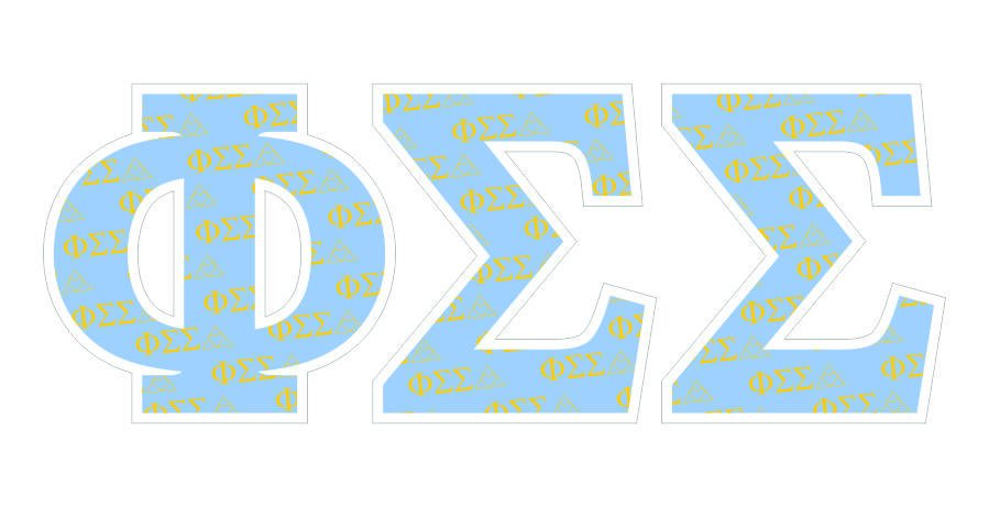 Phi Sigma Sigma Mascot Greek Letter Sticker - 2.5