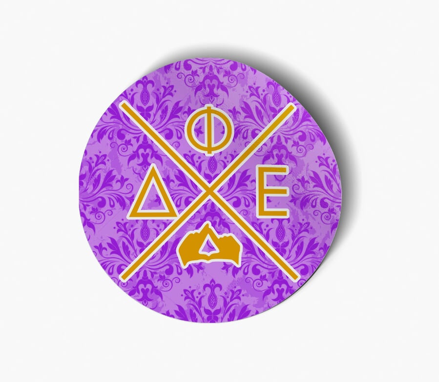 Delta Phi Epsilon Well Balanced Round Decals SALE 4 95 Greek Gear 