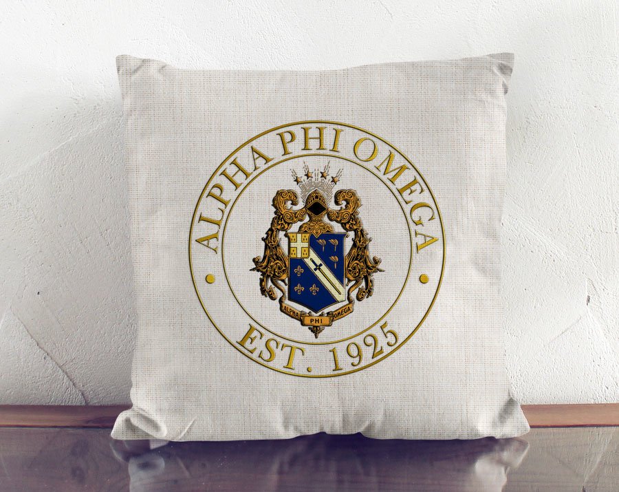 Alpha Phi Omega Crest Linen Pillow