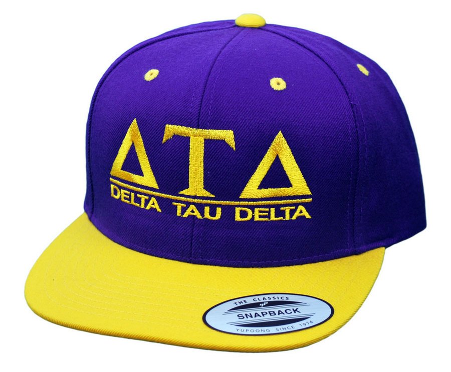 Delta Tau Delta Flatbill Snapback Hats Original SALE $24.95. - Greek Gear®