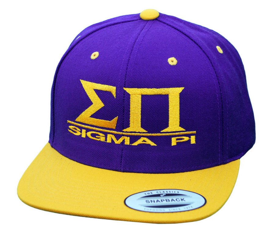 Sigma Pi Flatbill Snapback Hats Original SALE $24.95. - Greek Gear®