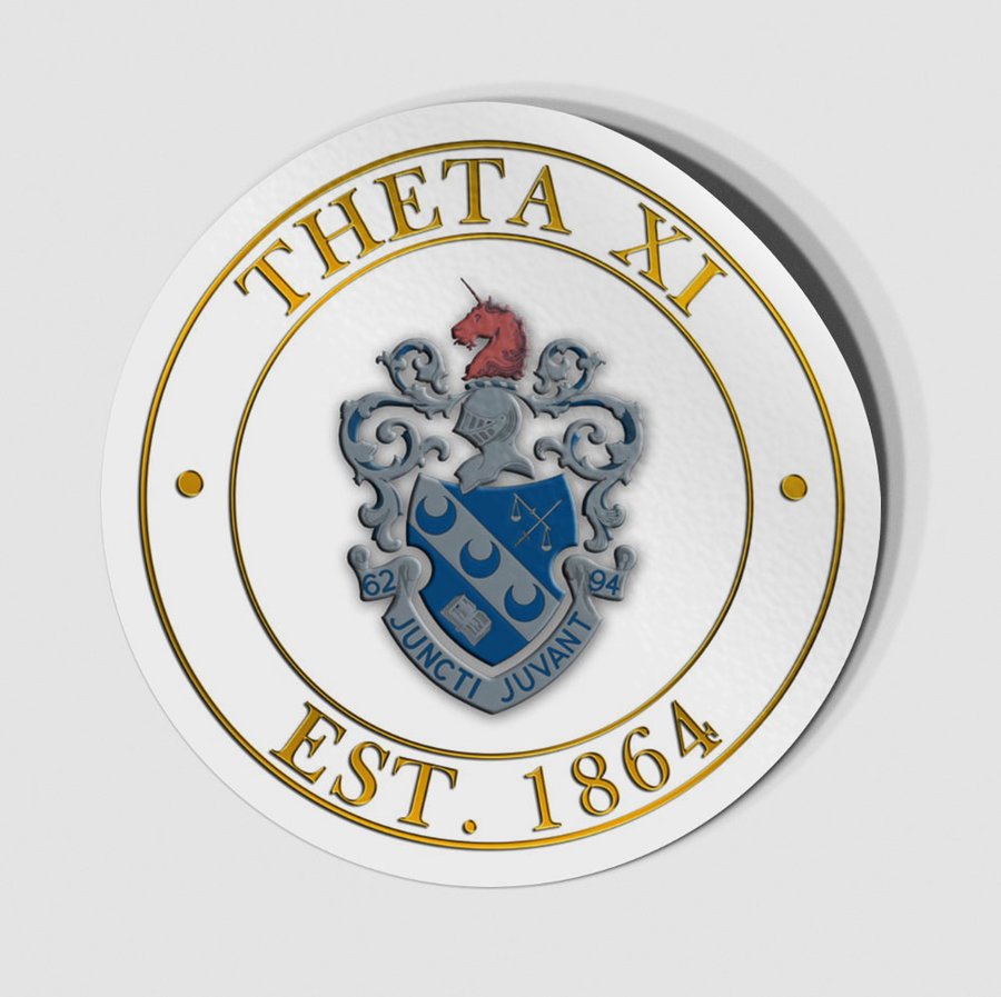 Theta Xi Circle Crest - Shield Decal SALE $6.95. - Greek Gear®