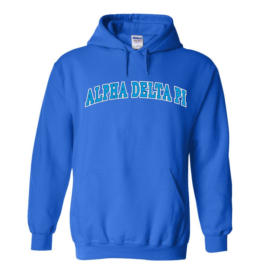 Alpha Delta Pi Super Saver Letterman Hoodie SALE $24.99. - Greek Gear®