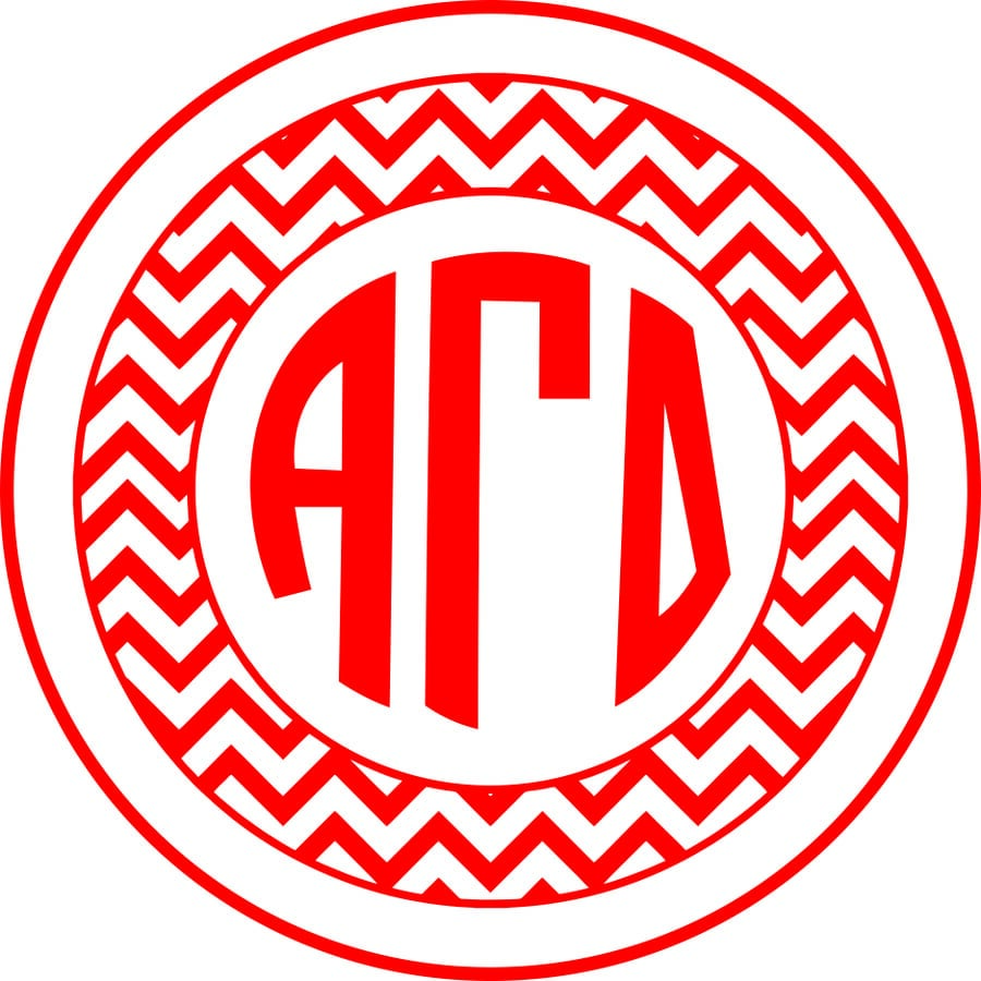 Alpha Gamma Delta Sorority Monogram Bumper Sticker SALE 1.99. Greek