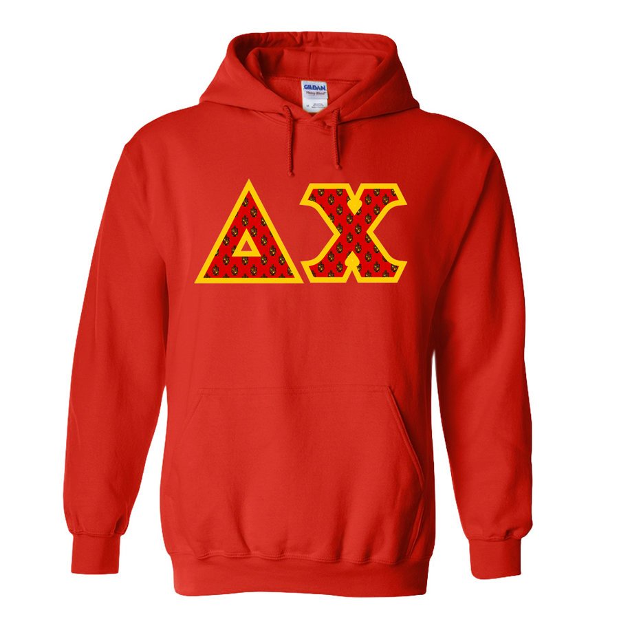 Delta Chi Fraternity Crest - Shield Twill Letter Hooded Sweatshirt SALE ...