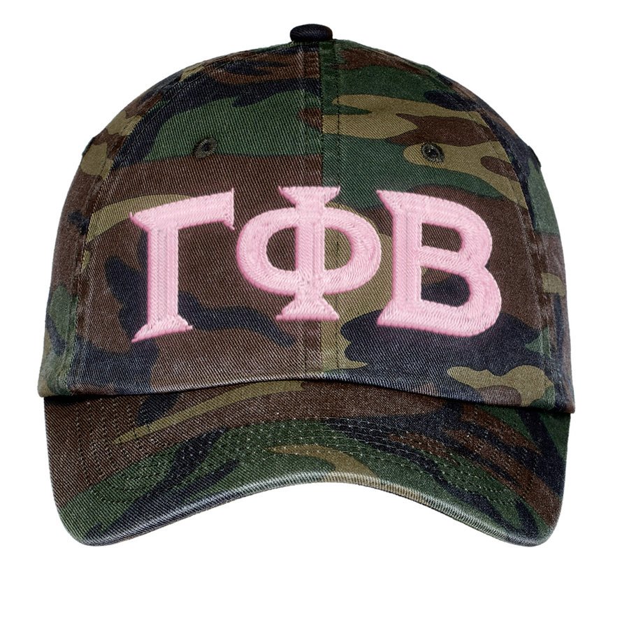 Gamma Phi Beta Lettered Camouflage Hat