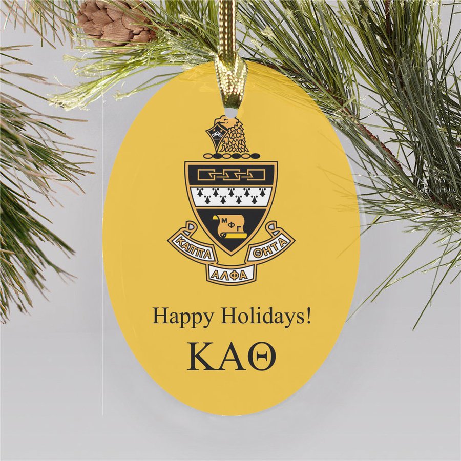 Kappa Alpha Theta Holiday Crest Oval Ornament SALE $17.59. - Greek Gear®