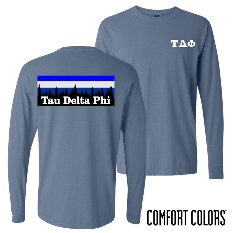 Tau Delta Phi Outdoor Long Sleeve T-shirt - Comfort Colors