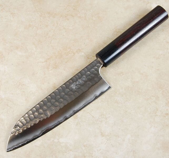 Anryu Blue #2 Hammered Santoku 165mm