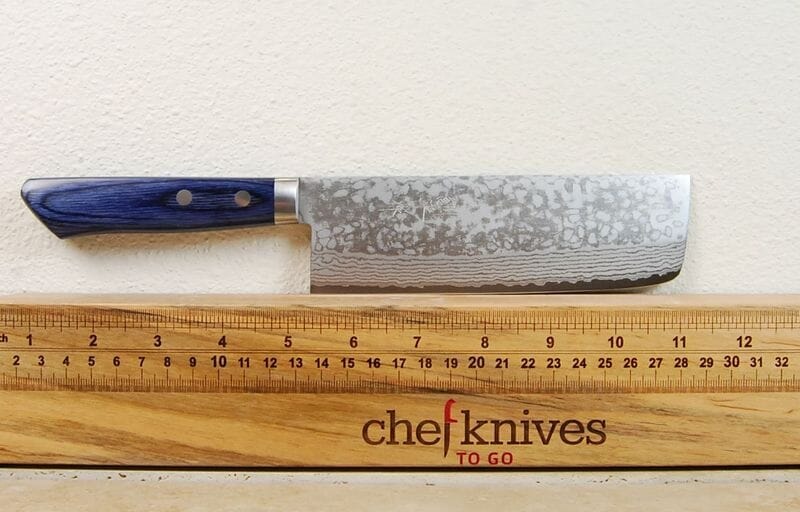 Masutani VG10 Damascus Tall Nakiri Blue
