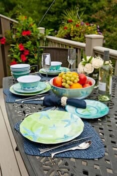 Beach Themed Melamine Dinnerware For Cottage Bungalow Melamine Dinner Sets