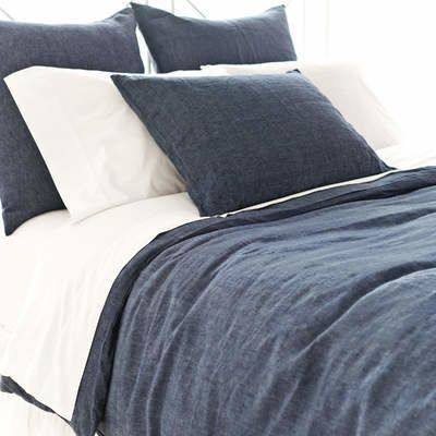 Chambray Ink Navy Duvet Cover Cottage Bungalow