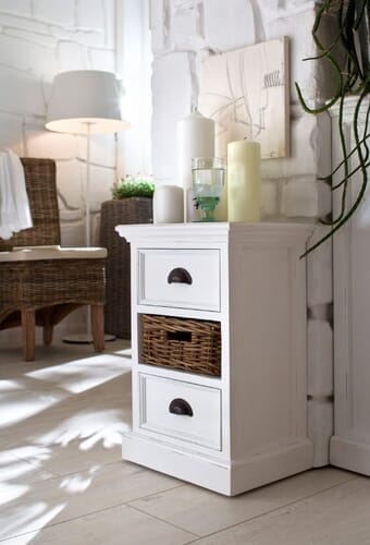 Halifax Bedside Table With Basket For Sale Cottage Bungalow
