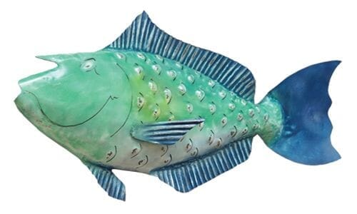 Juvenile Bluespine Unicorn Fish Metal Art For Sale Cottage
