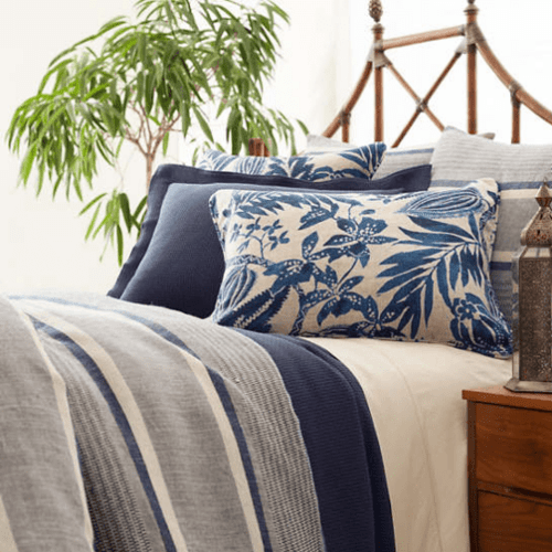 Morocco Linen Indigo Duvet Cover for sale - Cottage & Bungalow