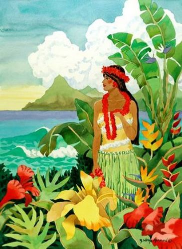 Island Girl beach art print for Sale - Cottage & Bungalow