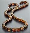 Men's Amber Necklace Made of Larger Barrel Shaped Amber Beads