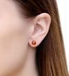 Small Amber Stud Earrings Made of Cognac Baltic Amber