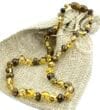 Children's Amber Necklace Made of Greenish Amber Beads