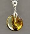 Amber Pendant Made of Light Greenish Baltic Amber 