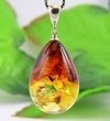 Amber Pendant Made of Colorful Baltic Amber