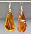 Amber Earrings Made of Natural Shape Larger Amber Rocks