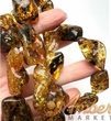Massive Green Amber Necklace Made of Free Form Shape Amber