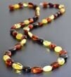 Four Color Amber Healing Necklace Made of Bean Shape Amber Beads