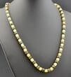 Men's Beaded Necklace Made of Raw Button Shape Amber Beads