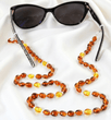 Amber Cord For Glasses Made of Cognac, Lemon Amber. Unisex.