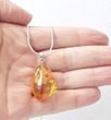 Small Amber Pendant Made of Honey Baltic Amber
