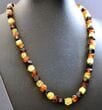 Amber Necklace Made of Faceted Butterscotch, Cherry, Cognac, Lemon Amber