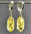 Golden Amber Dangle Earrrings Made of Golden Color Amber