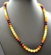 Amber Necklace Made of Butterscotch, Egg Yolk, Cherry Baltic Amber