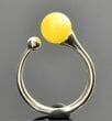 Adjustable Butterscotch Amber Silver Ring