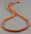 Men's Beaded Necklace Made of Raw Cognac Baltic Amber