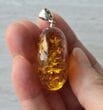 Large Amber Donut Pendant Made of Cognac Baltic Amber