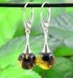 Amber Earrings Made of Precious Greenish Baltic Amber
