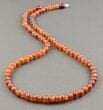 Men's Amber Healing Necklace Made of Dark Cognac Raw Amber. Unisex.