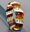 Bangle Style Amber Bracelet Made of Three Colors Amber 