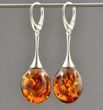 Amber Earrings Made of Precious Cognac Baltic Amber