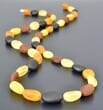 Raw Amber Healing Necklace Made of Bean Shape Amber Beads