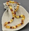 Children's Amber Necklace Made of Button Shape Baltic Amber