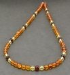 Men's Beaded Necklace Made of Cognac Lemon and Cherry Amber