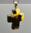 Amber Cross Pendant Cut From A Single Piece Of Baltic Amber