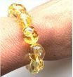 Golden Amber Bracelet Made of Golden Color Oval Baltic Amber