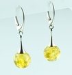 Amber Drop Dangle Earrings Made of Golden Color Baltic Amber 